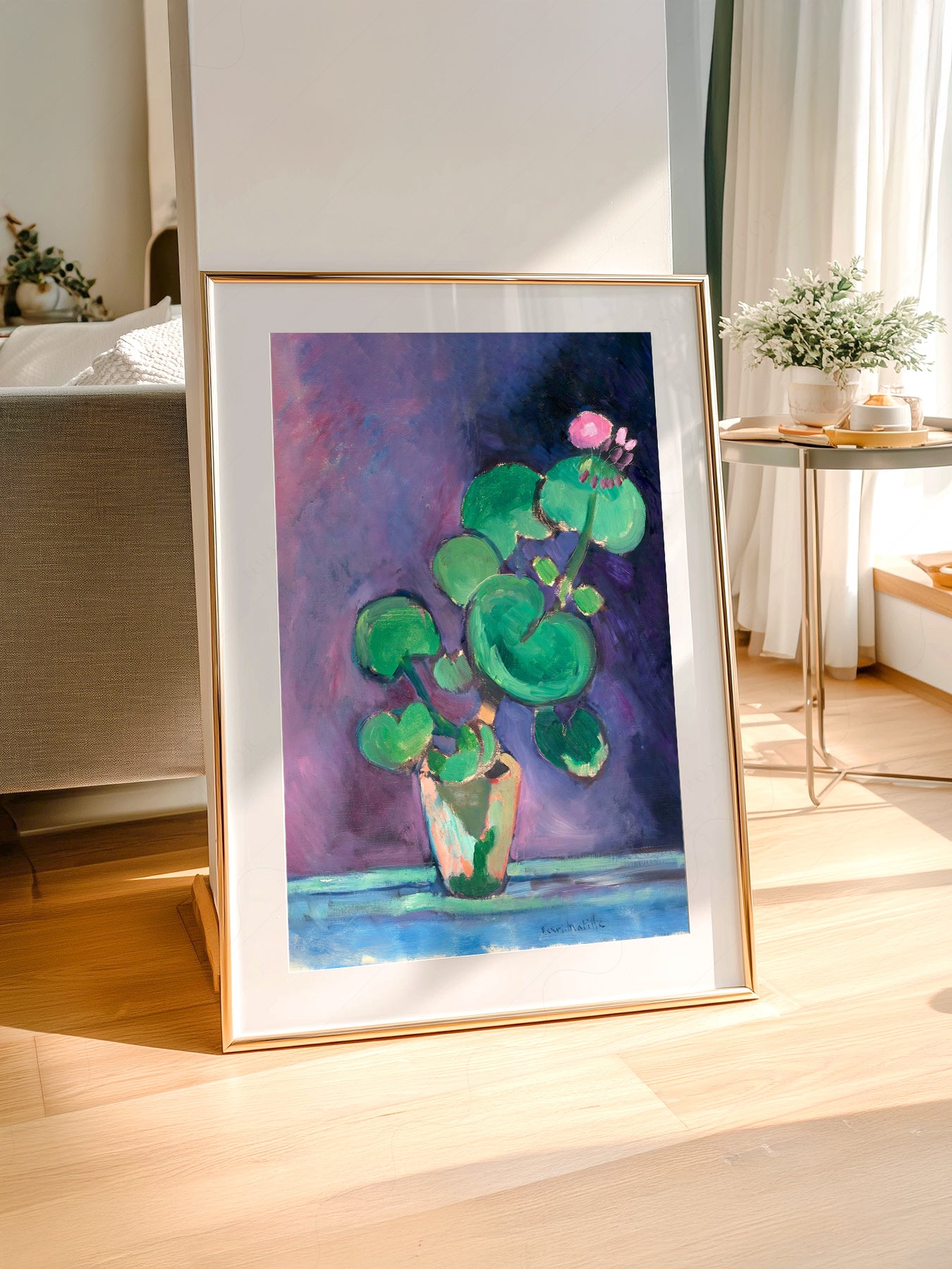 Henri Matisse art print styled in a Scandinavian bedroom