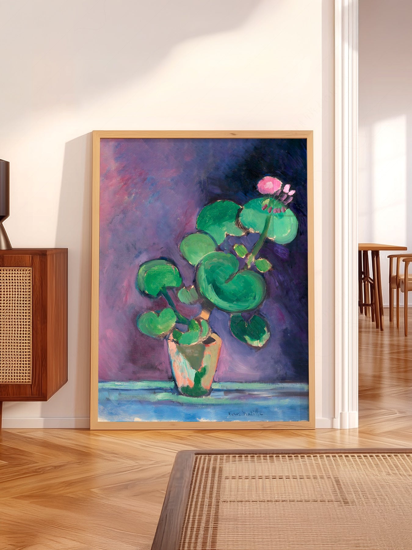 Henri Matisse wall art in a cozy home study or reading room