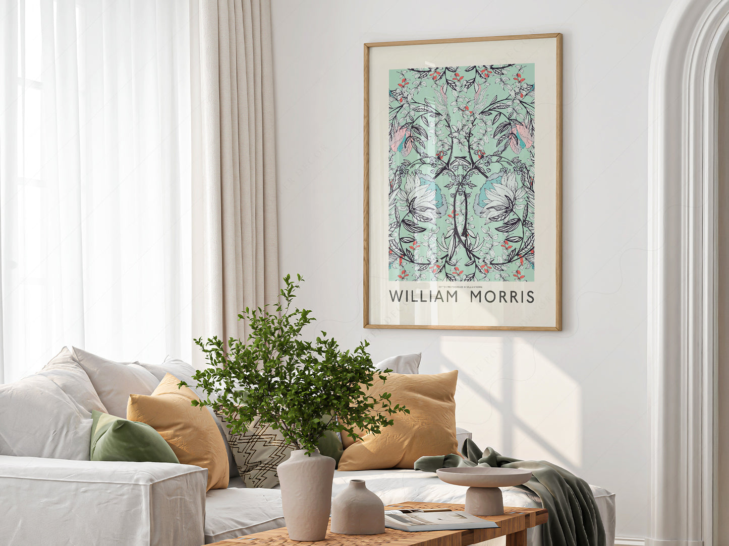 William Morris Floral Cotton print on 100% Cotton Matte Paper – texture detail