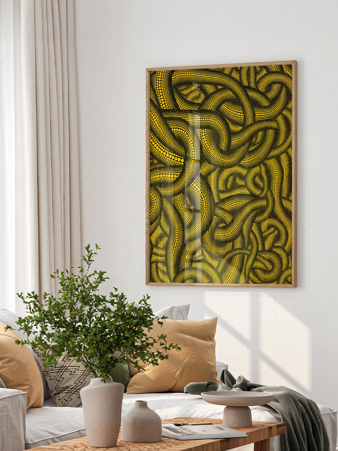Yayoi Kusama Snakes Art Print – Japanese Contemporary – art poster for living room