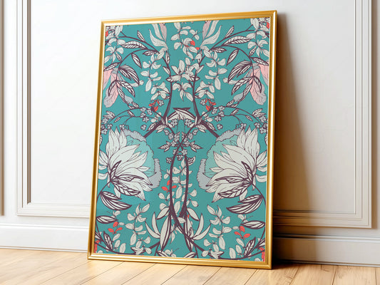 William Morris, Blue Floral , Fine Art Print
