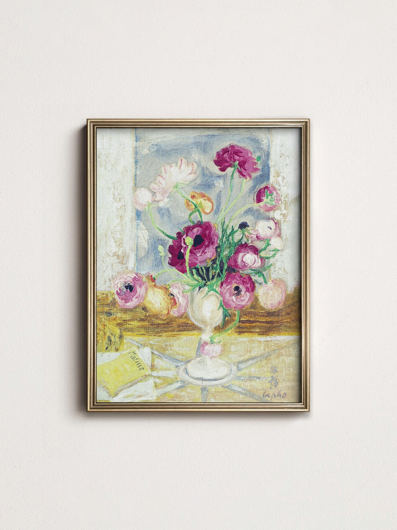 Multiple size options for Henri Matisse Flower in a Vase wall art print display