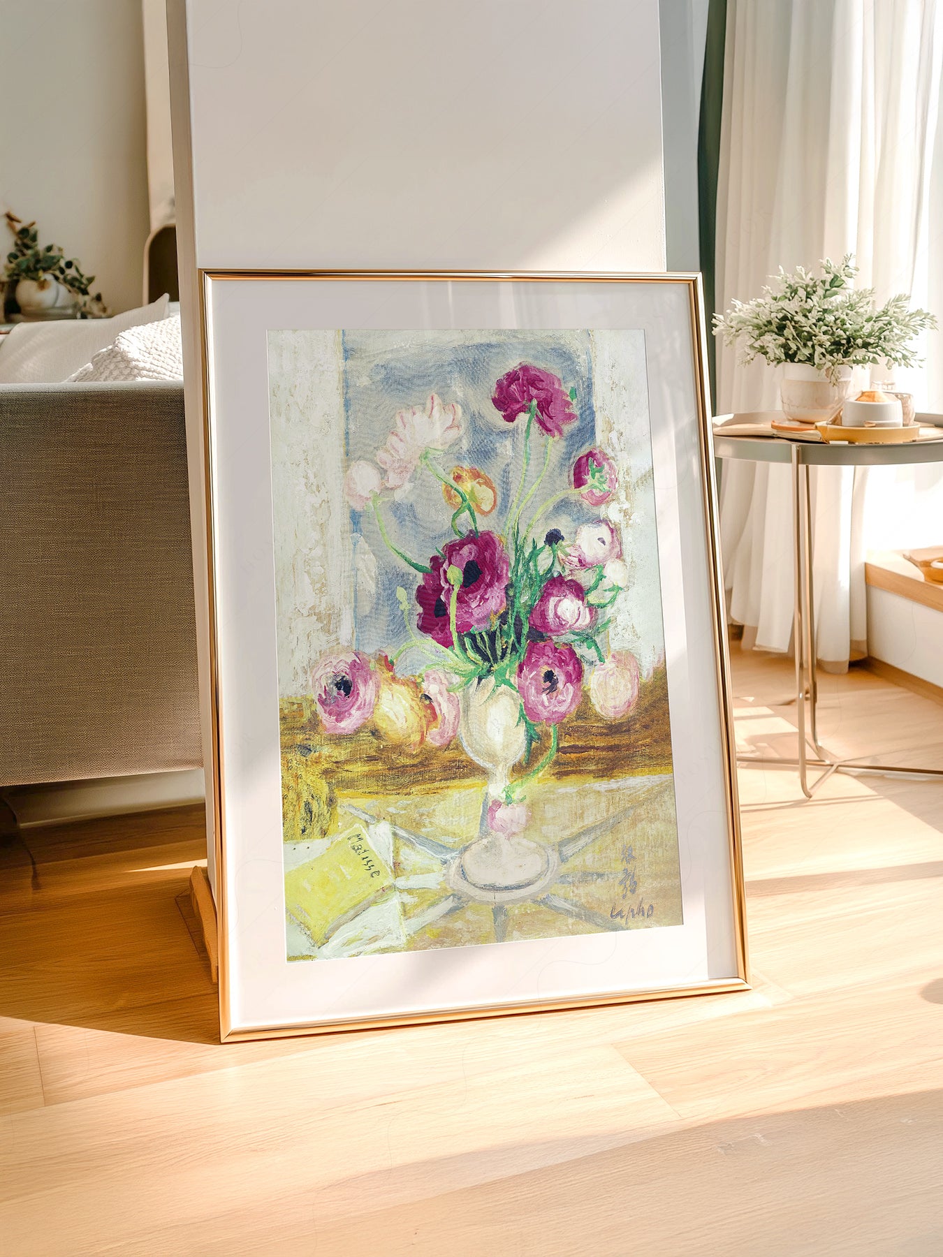 Henri Matisse art print styled in a Scandinavian bedroom