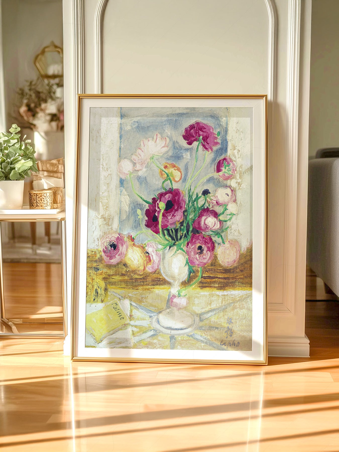 Gallery wall featuring Henri Matisse Flower in a Vase fine art print