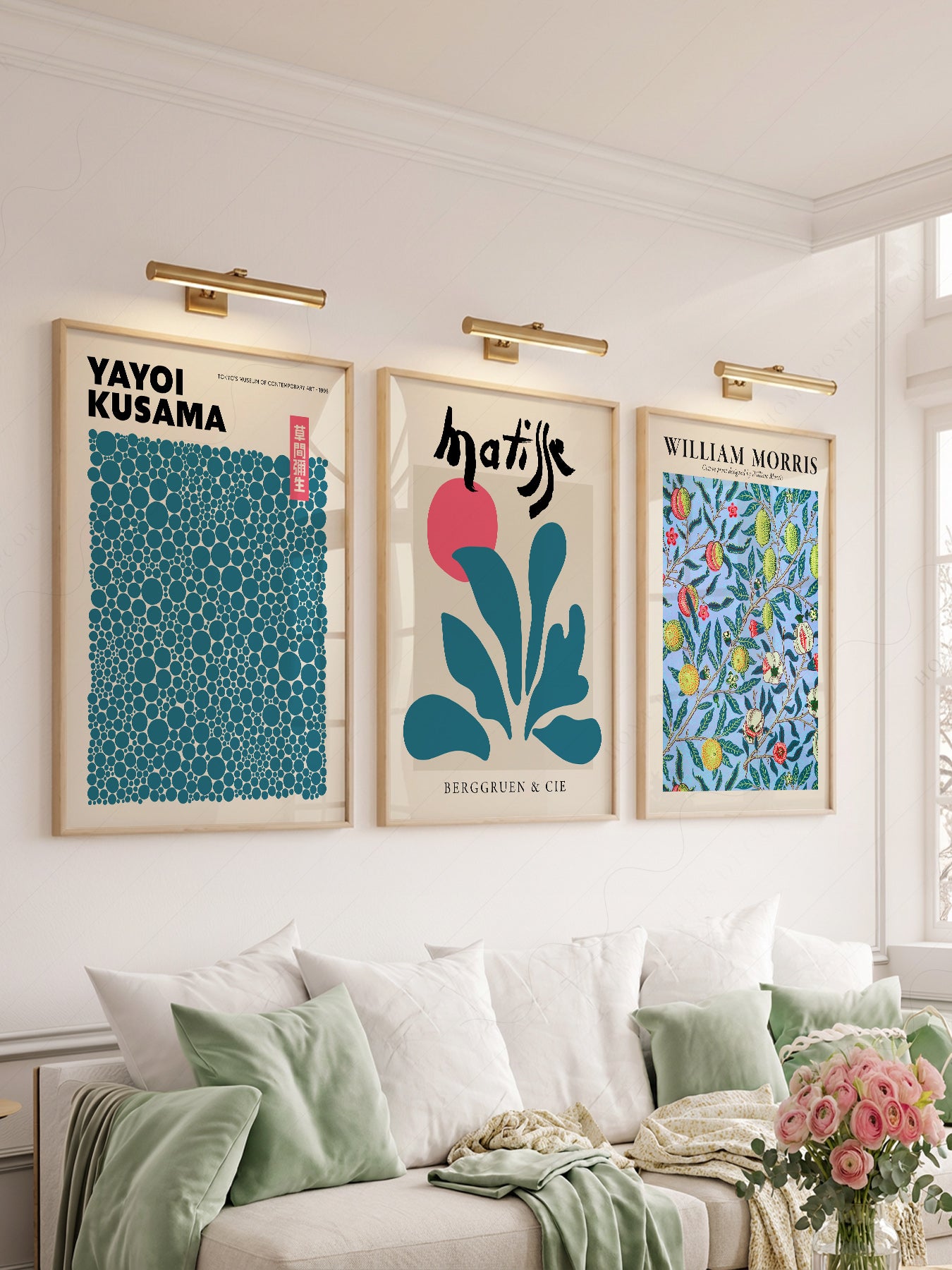 Kusama Matisse William Morris Set of 3 Prints – archival paper art print