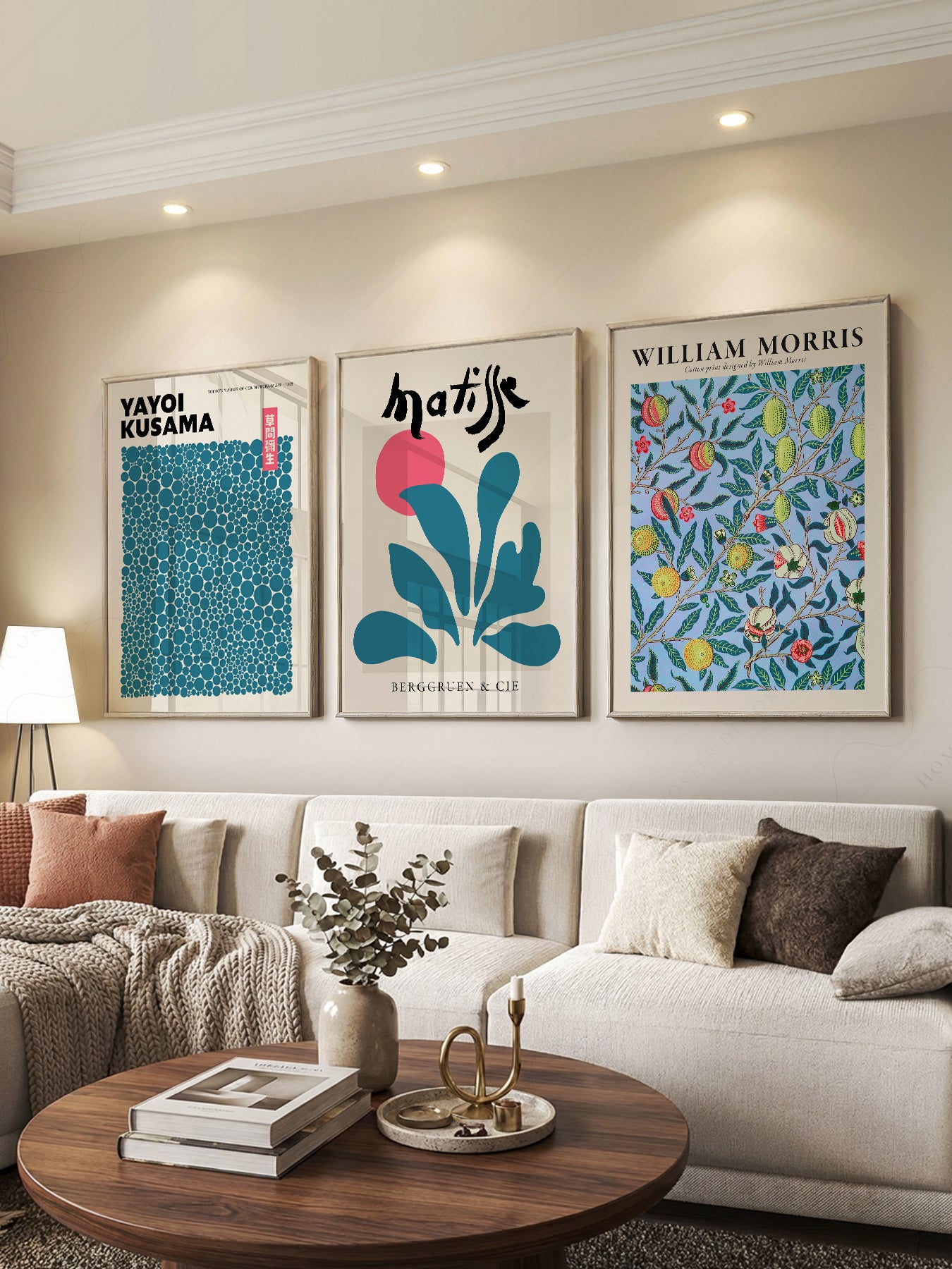 Kusama Matisse William Morris Set of 3 Prints – art poster for living room