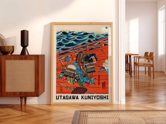 Utagawa Kuniyoshi Saga Goro Mitsutoki Print – Japanese Samurai Wall Art