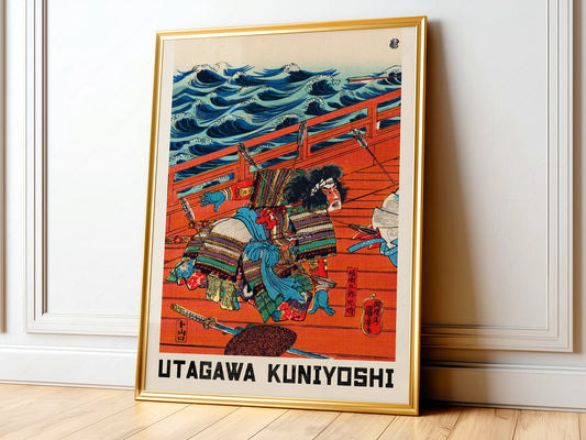 Utagawa Kuniyoshi Saga Goro Mitsutoki Print – Japanese Samurai Wall Art