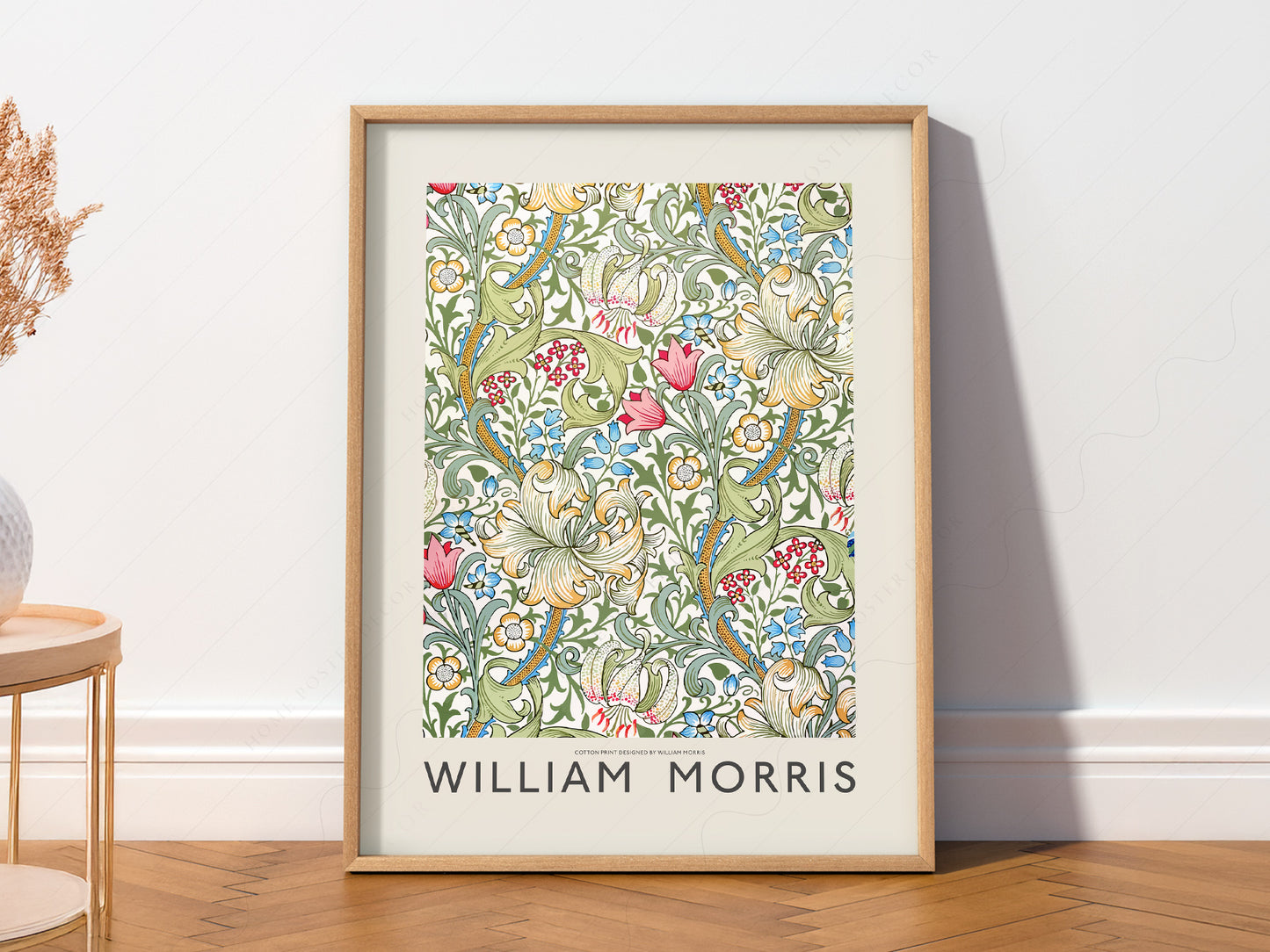 Multiple size options for William Morris Golden Lily wall art print display