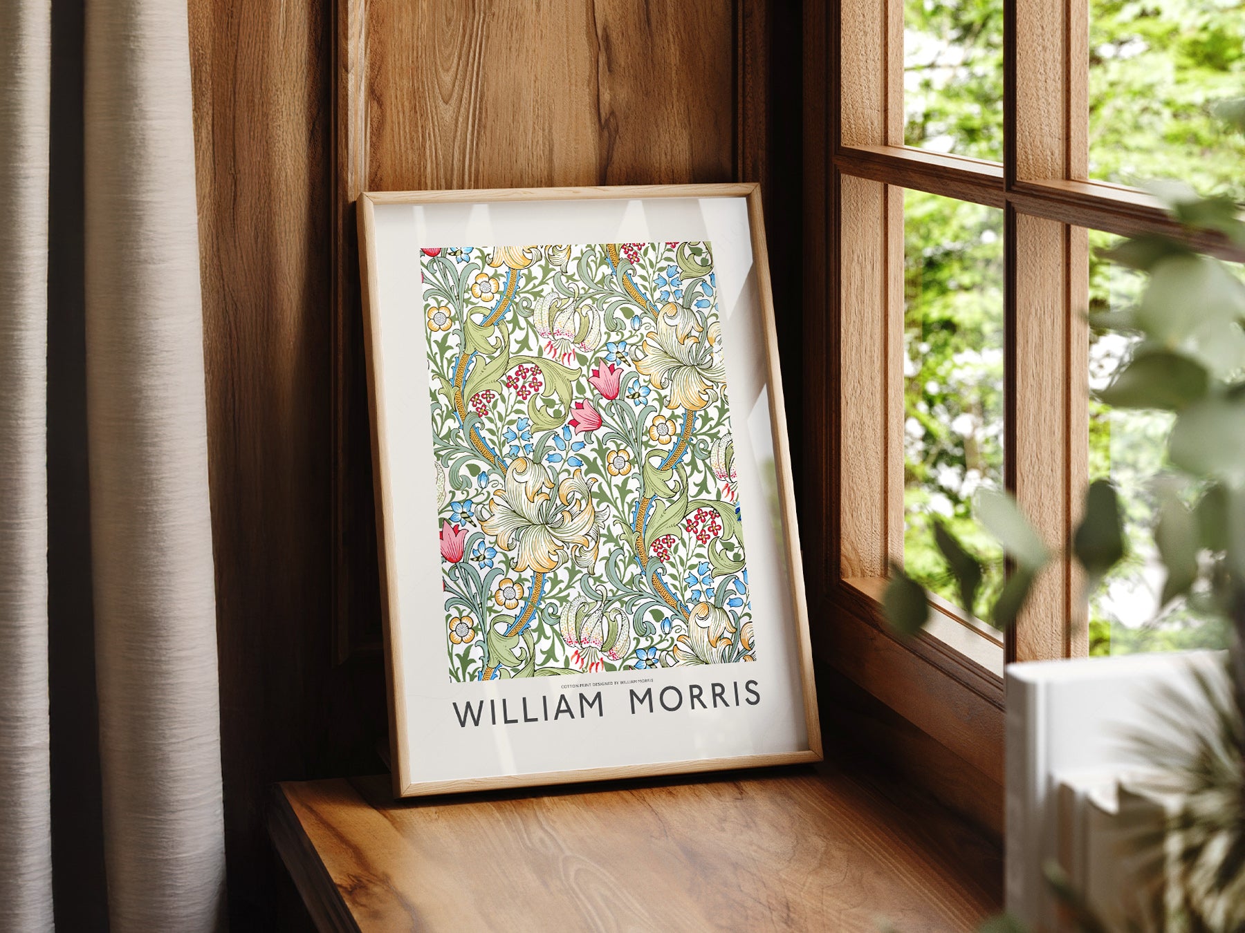 William Morris Golden Lily print on 100% Cotton Matte Paper – texture detail