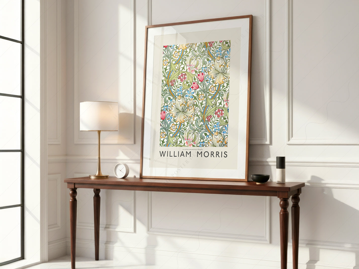 Gallery wall featuring William Morris Golden Lily fine art print