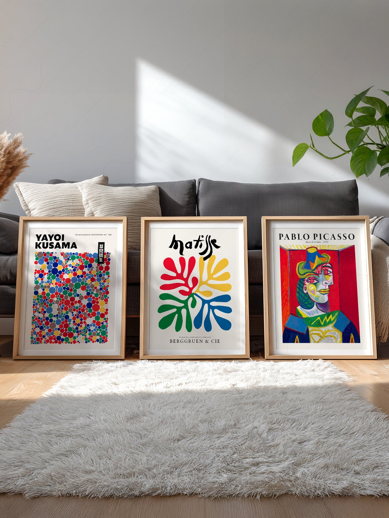 Matisse Kusama Picasso Set of 3 Prints – Modern – gallery wall art poster