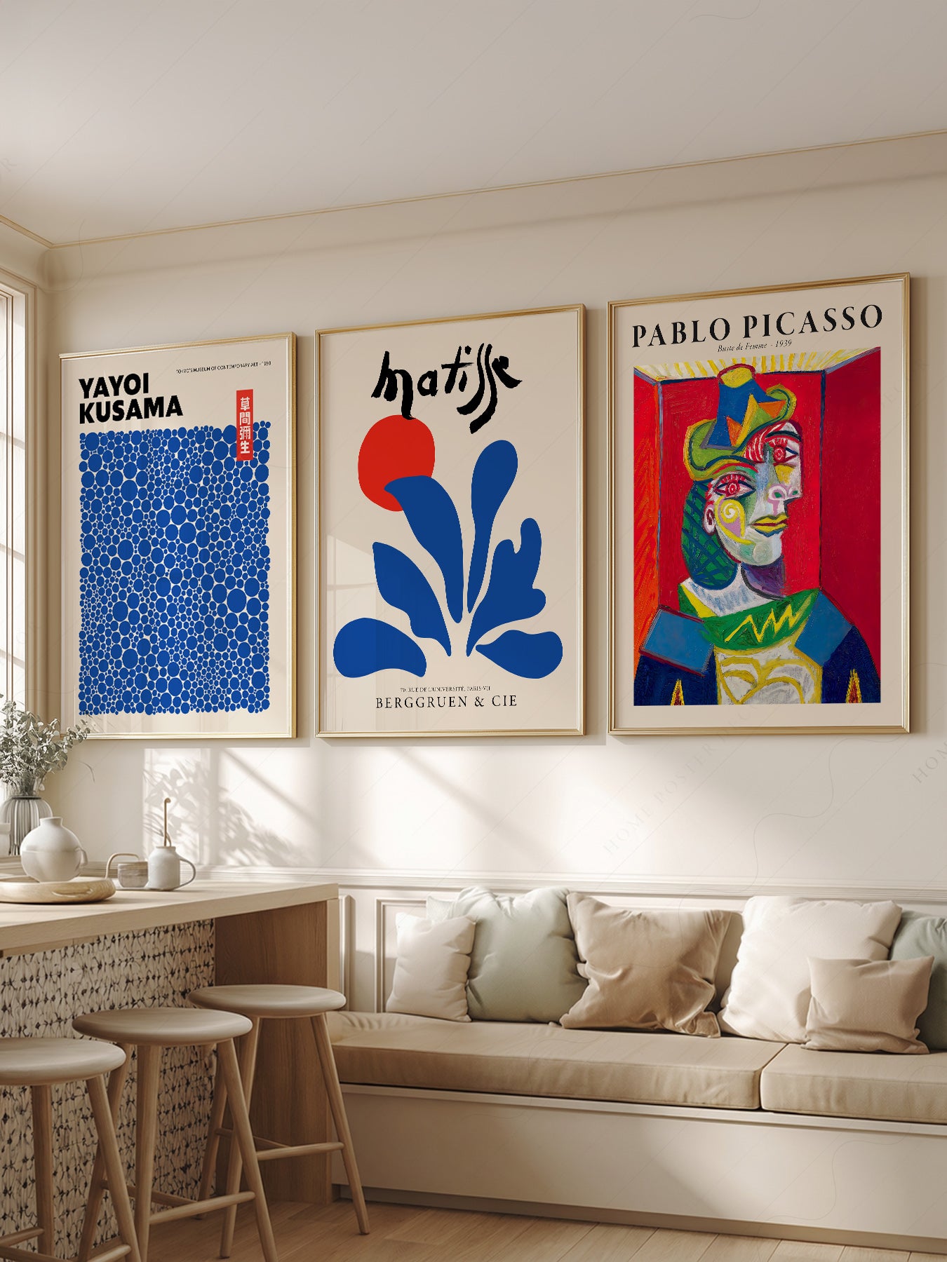 Picasso Kusama Matisse Gallery Wall Set – Modern Art – fine art print wall decor