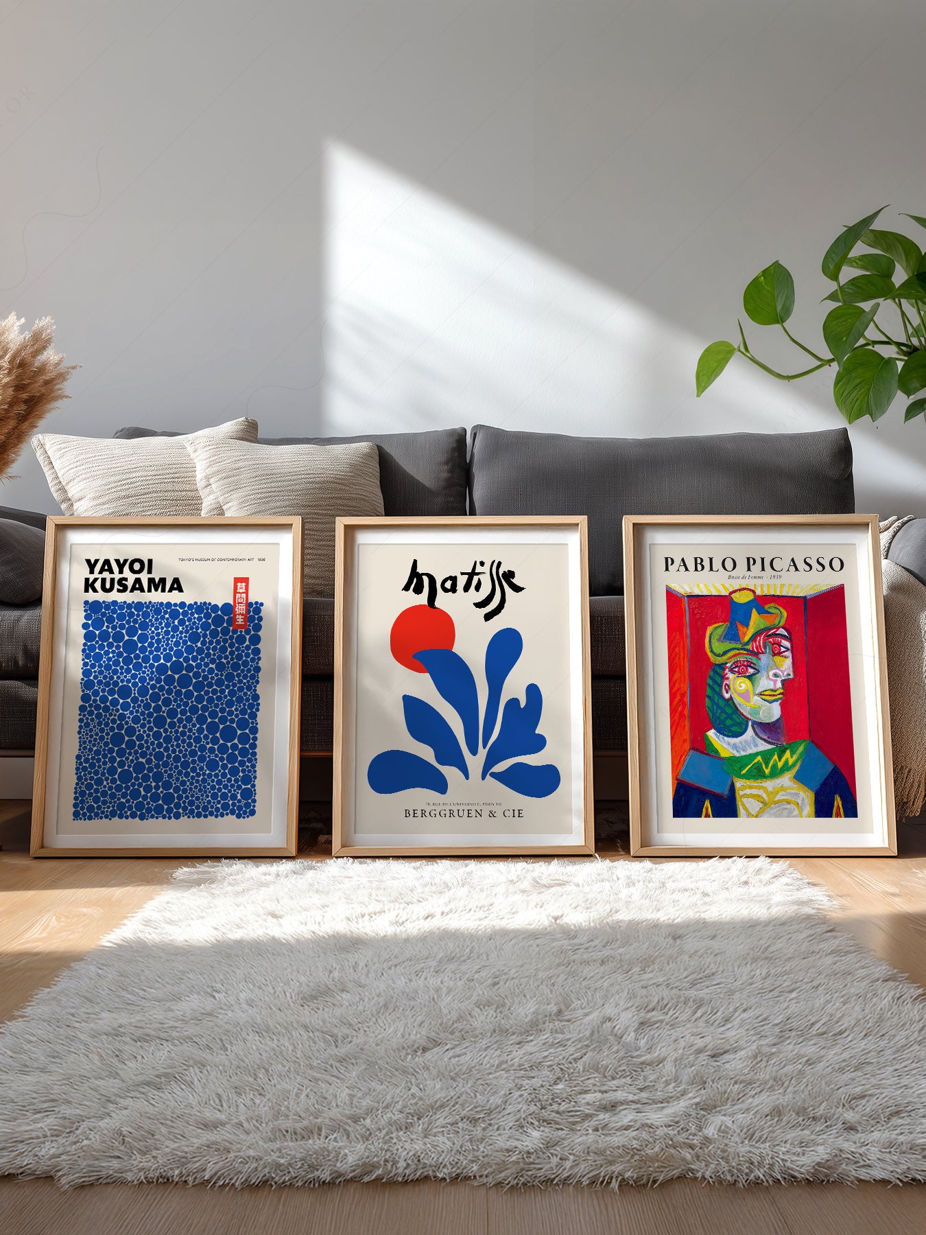 Picasso Kusama Matisse Gallery Wall Set – Modern Art – gallery wall art poster