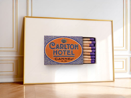 Vintage matchbox photography, Carlton Cannes, Elegant home decor