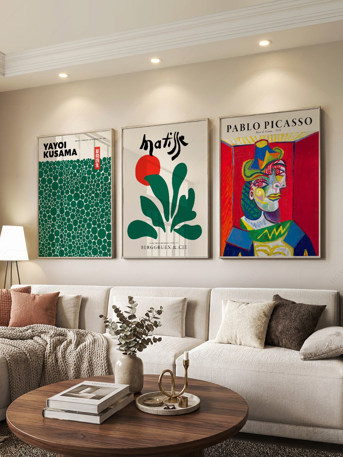 Matisse Kusama Picasso Gallery Wall Set of 3 – Modern – art poster for living room