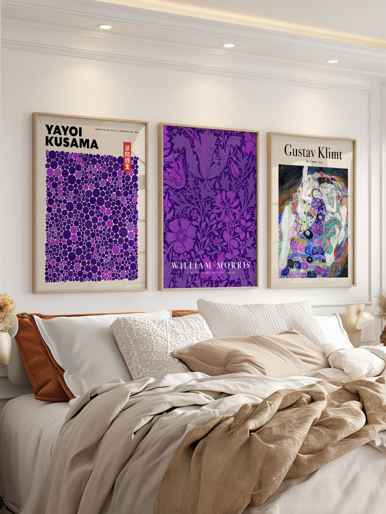 Purple Gallery Wall Set of 3 Prints – Kusama Morris – museum quality art print