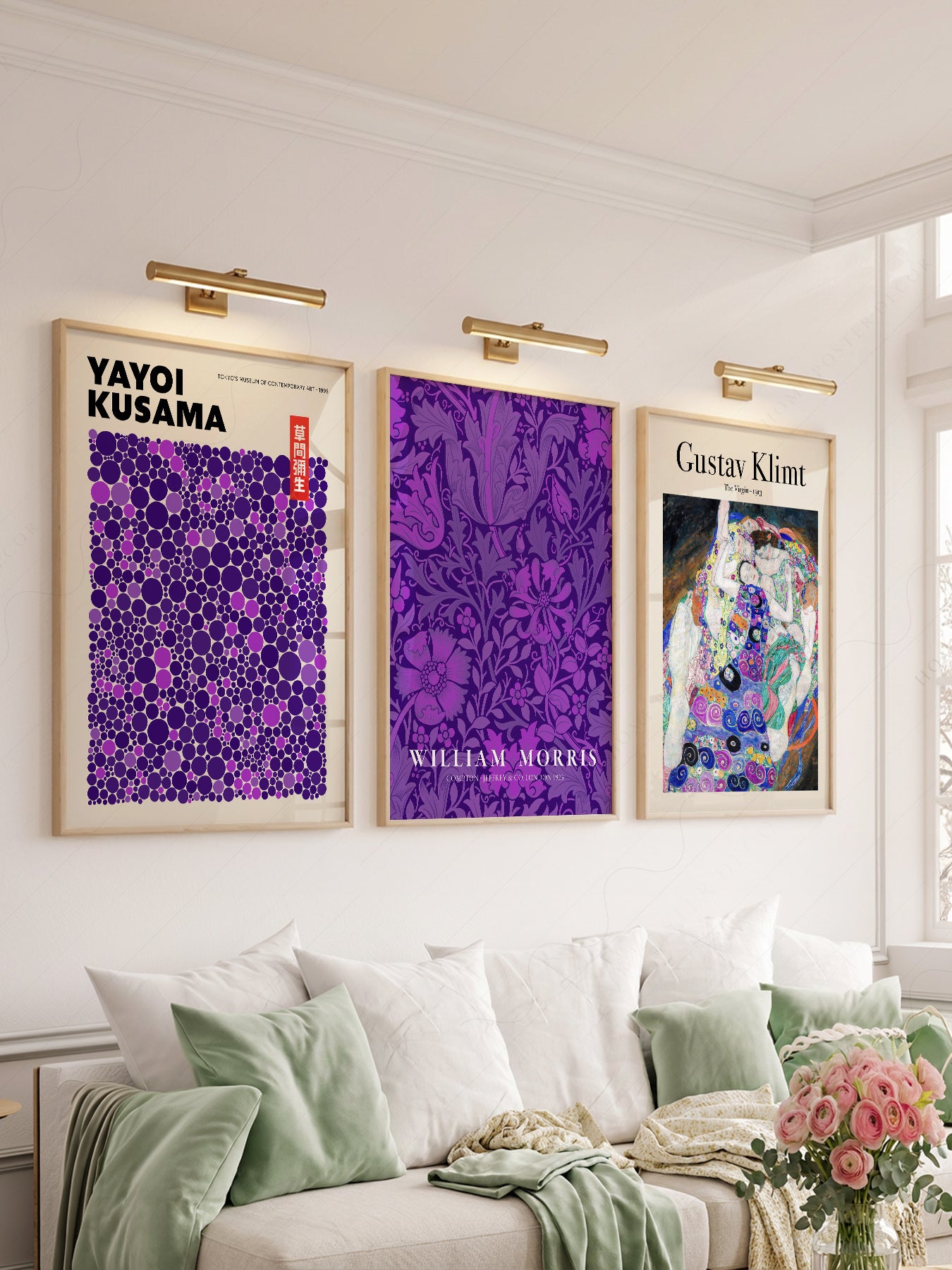 Purple Gallery Wall Set of 3 Prints – Kusama Morris – archival paper art print