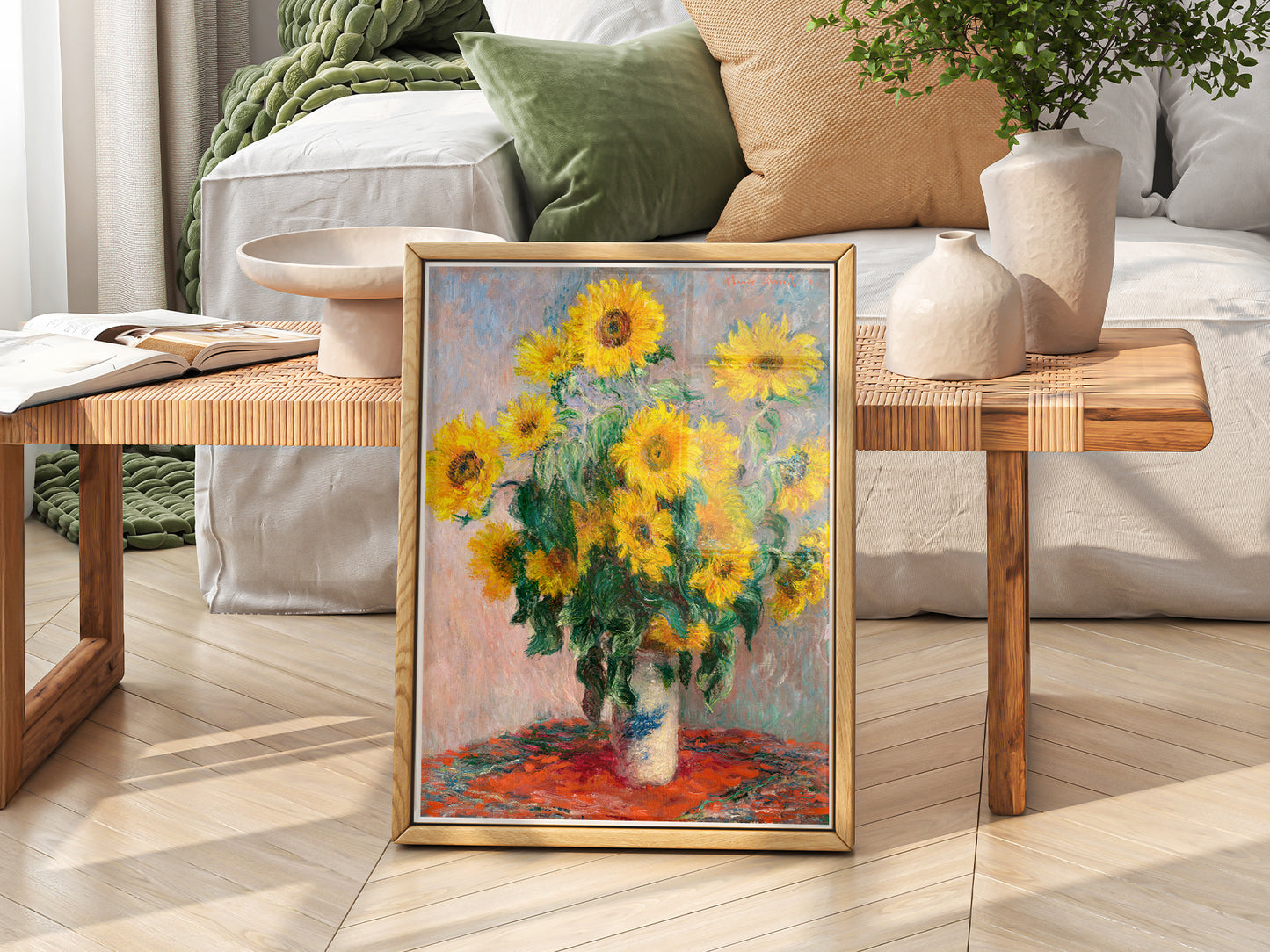Claude Monet Poster, Bouquet of Sunflowers, Floral Wall Decor