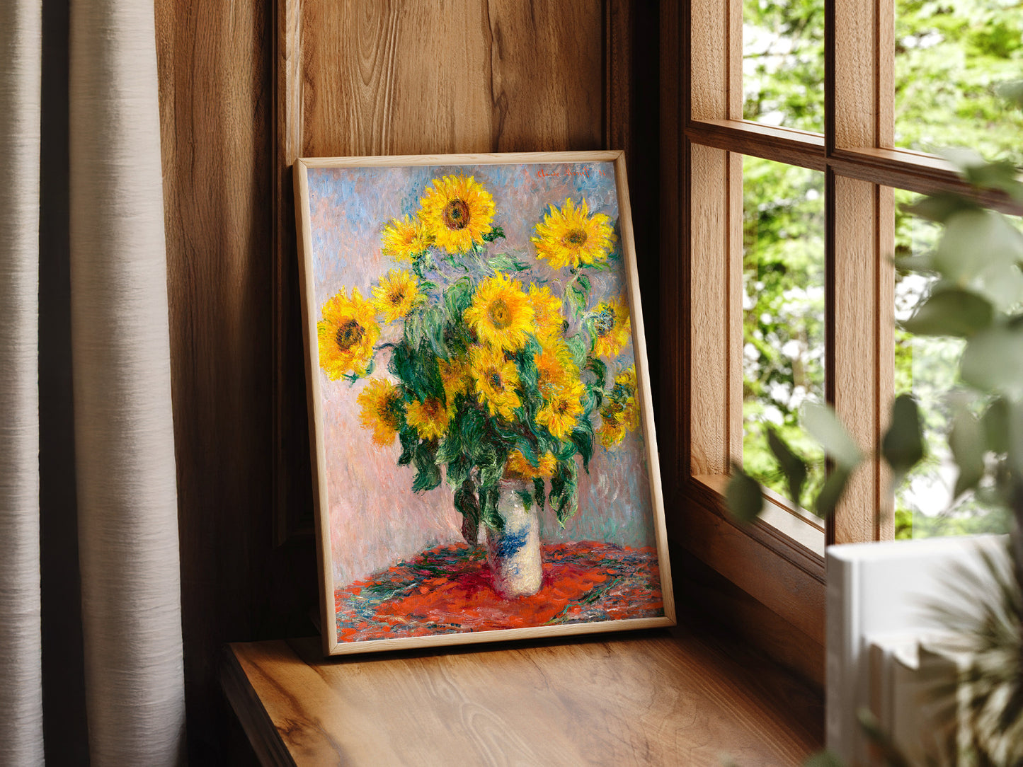 Claude Monet Poster, Bouquet of Sunflowers, Floral Wall Decor