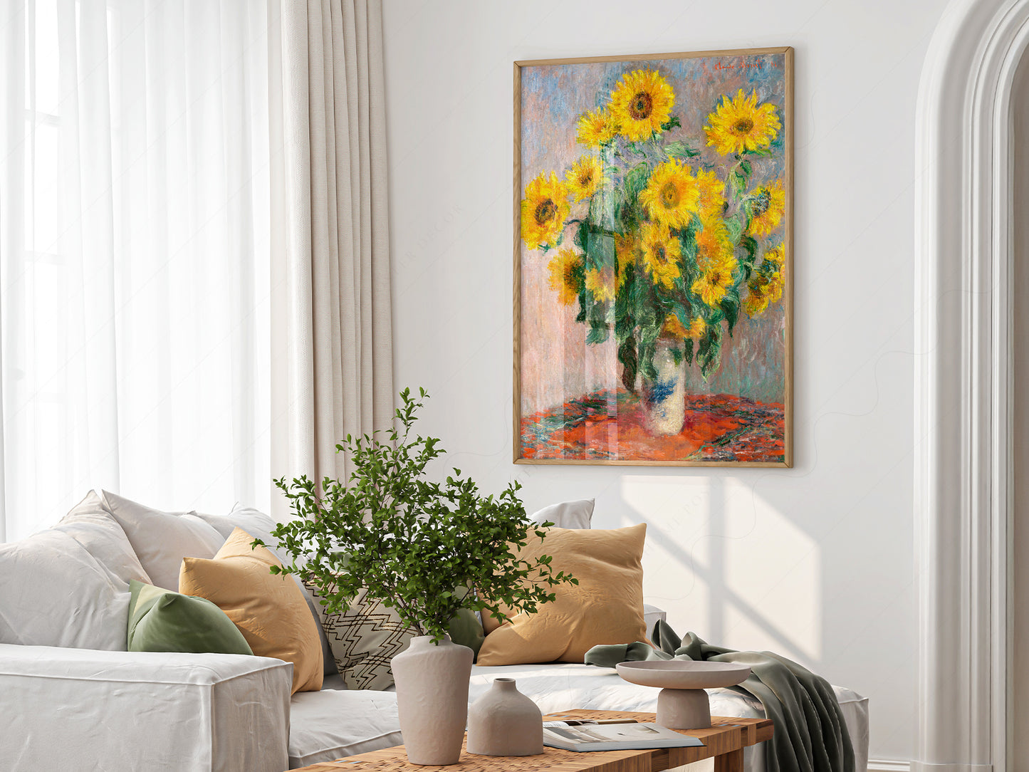 Claude Monet Poster, Bouquet of Sunflowers, Floral Wall Decor