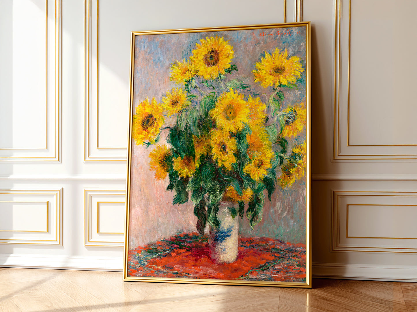 Claude Monet Poster, Bouquet of Sunflowers, Floral Wall Decor