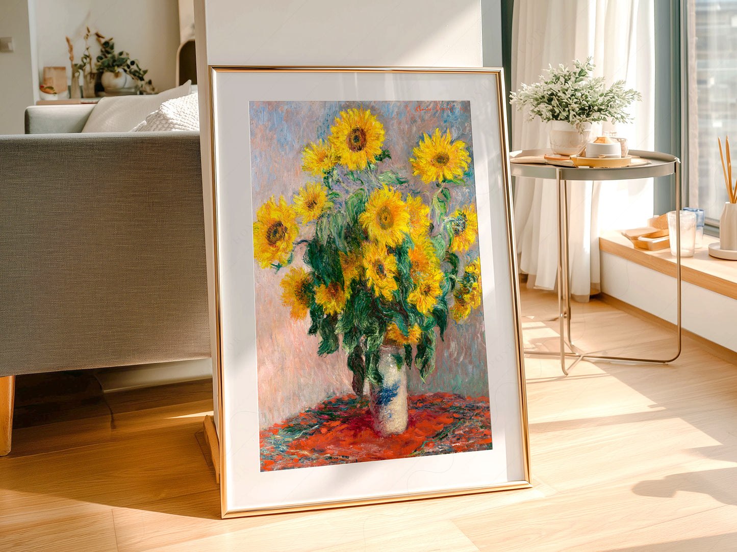 Claude Monet Poster, Bouquet of Sunflowers, Floral Wall Decor