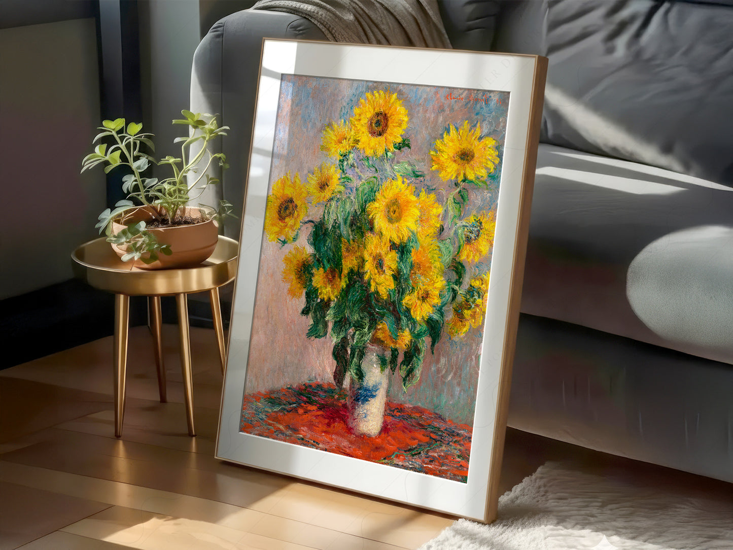 Claude Monet Poster, Bouquet of Sunflowers, Floral Wall Decor