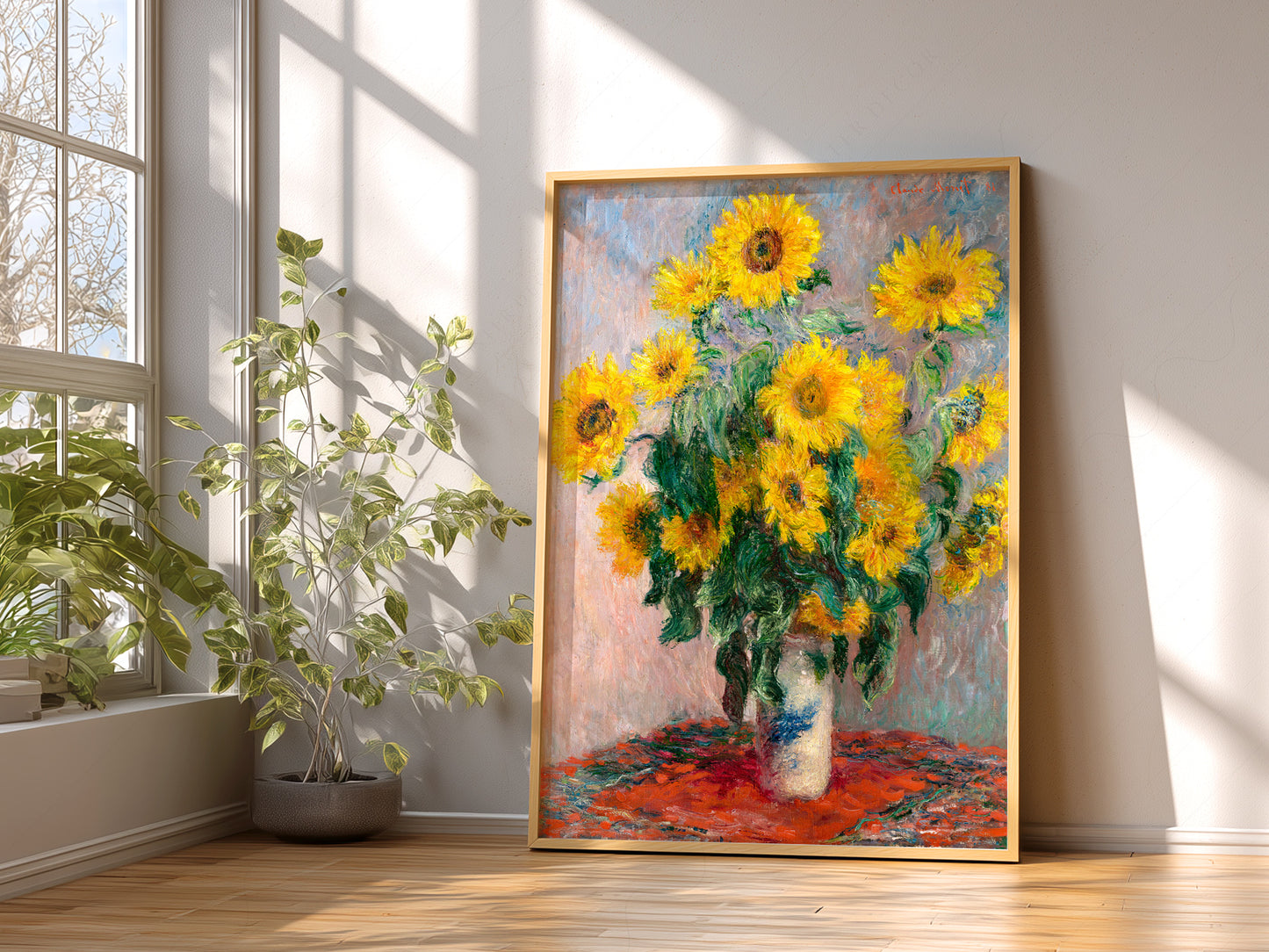 Claude Monet Poster, Bouquet of Sunflowers, Floral Wall Decor