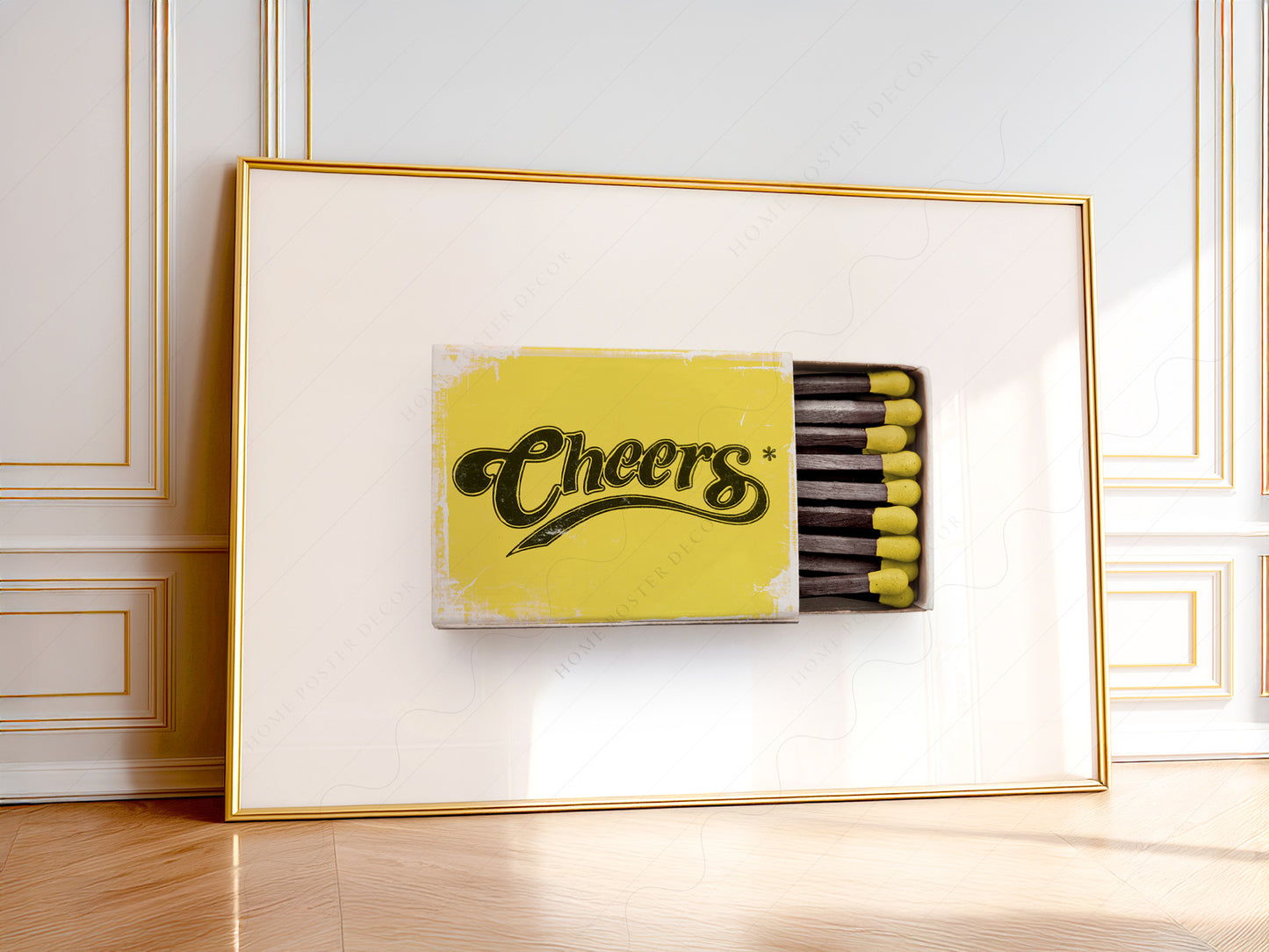 Cheers wall art, Matchbox photography, Retro print