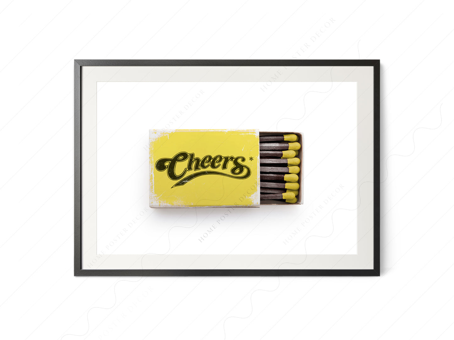 Cheers wall art, Matchbox photography, Retro print