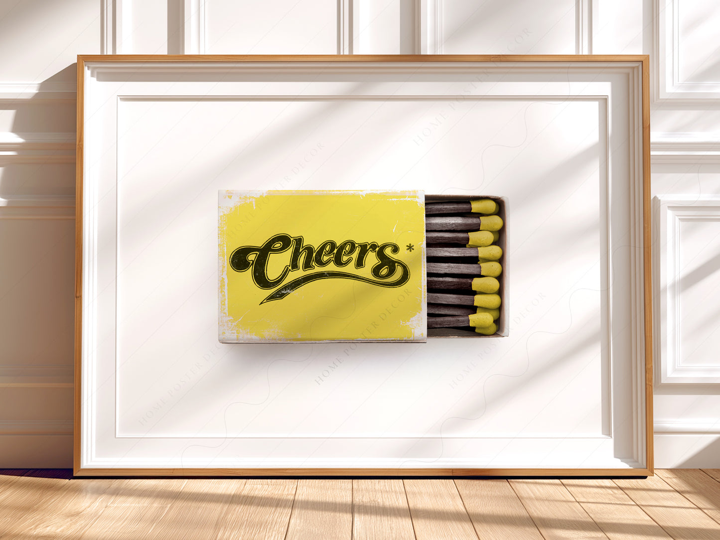 Cheers wall art, Matchbox photography, Retro print