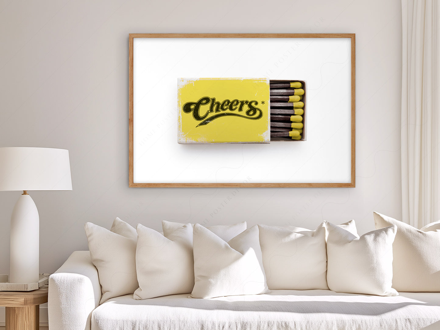 Cheers wall art, Matchbox photography, Retro print