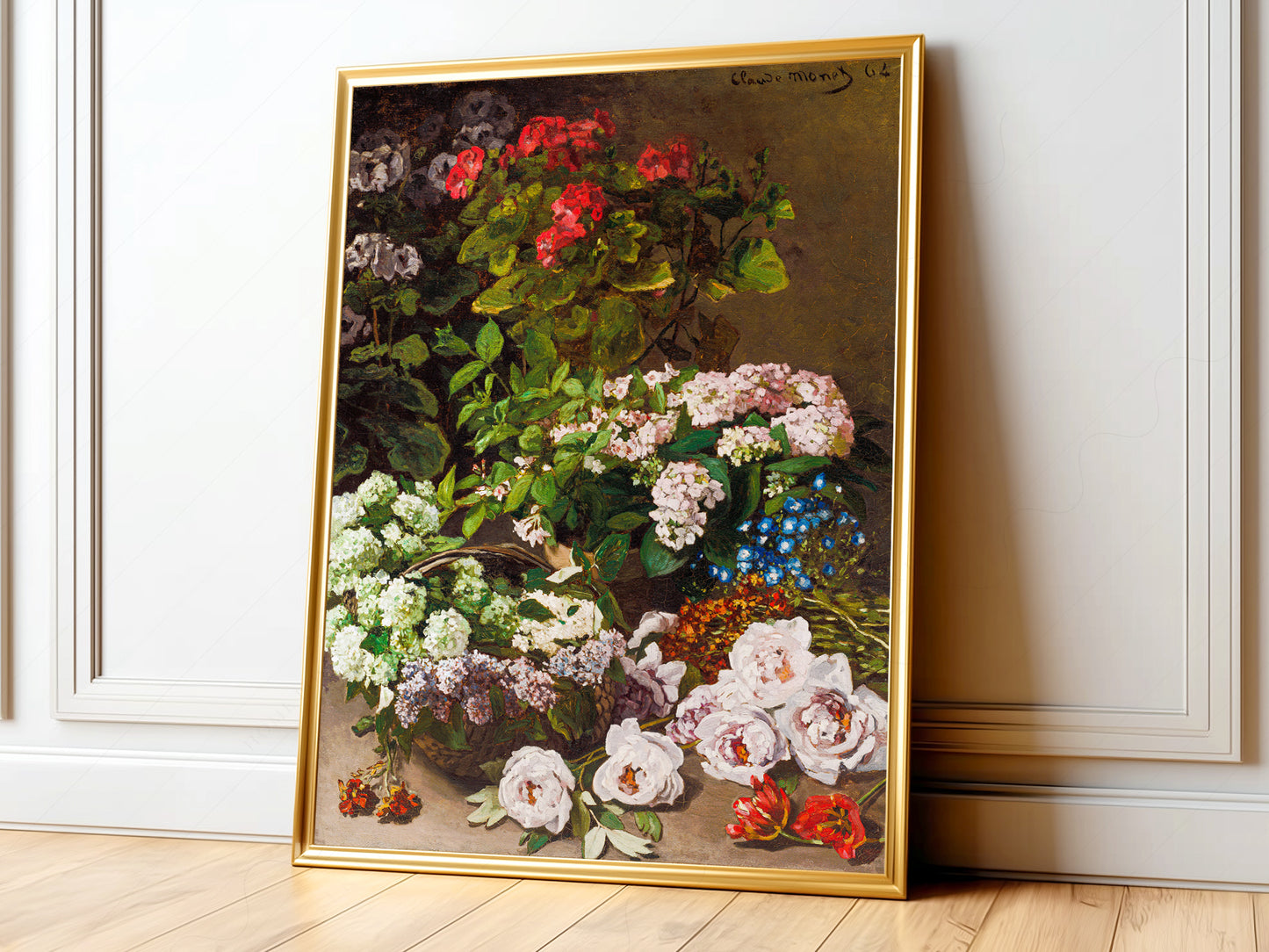 Claude Monet, Spring Flowers 1864, Floral Art Print