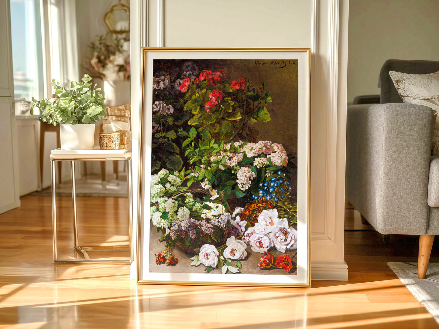 Claude Monet, Spring Flowers 1864, Floral Art Print