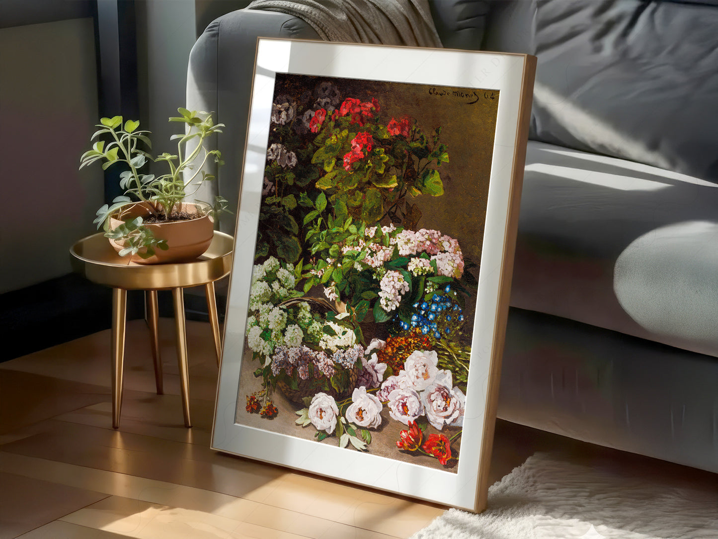 Claude Monet, Spring Flowers 1864, Floral Art Print