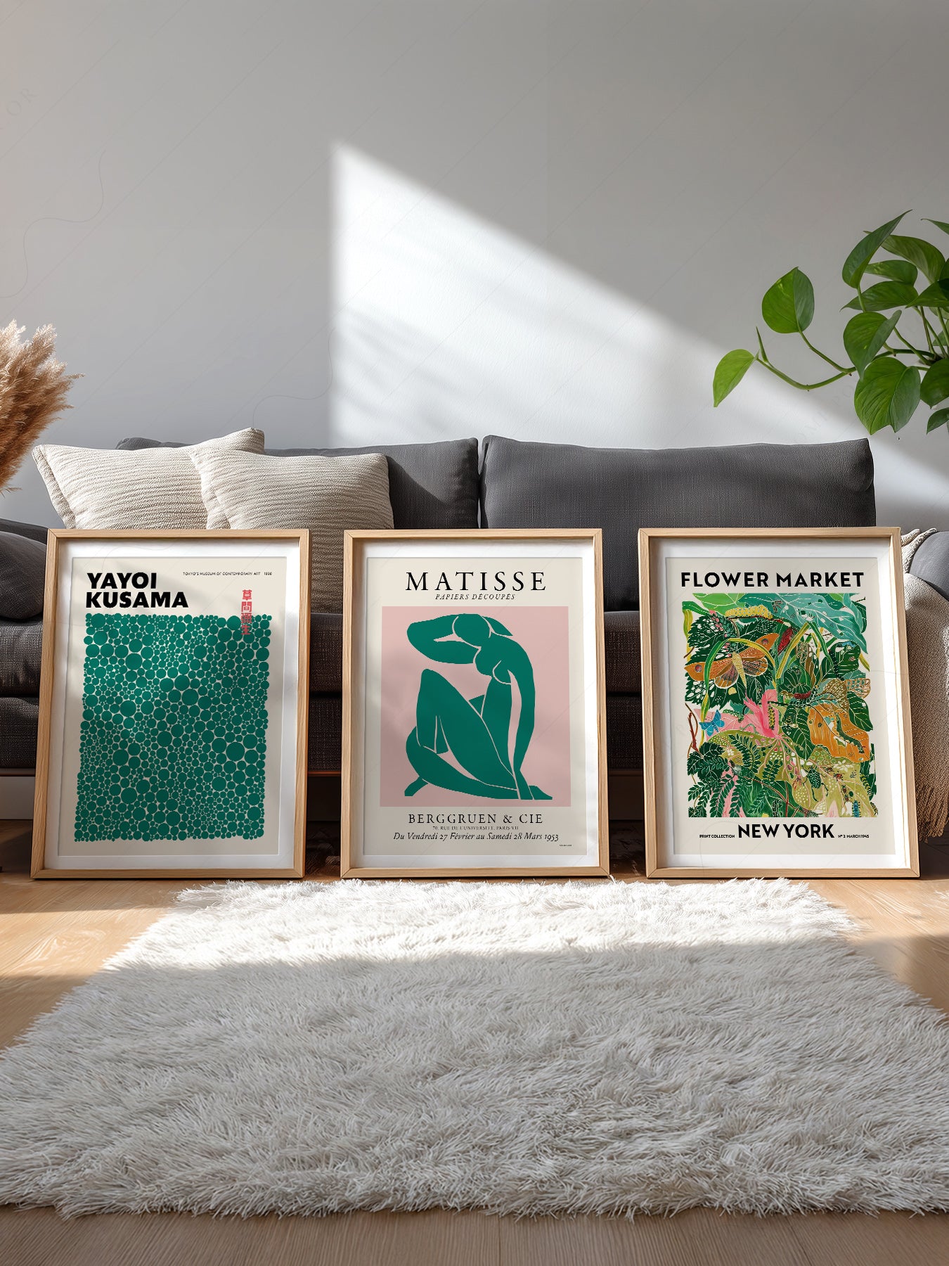 Gallery wall featuring Modern Gallery Wall Set of 3 Prints fine art print