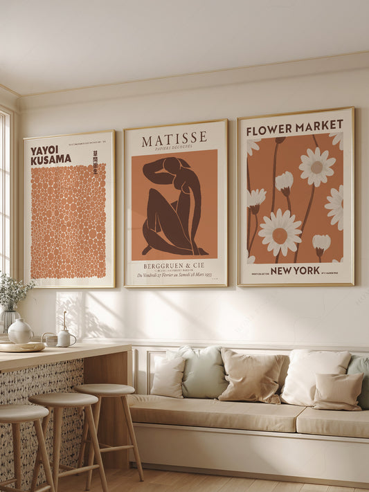 Matisse Kusama Flower Market Print Set – Neutral – fine art print wall decor
