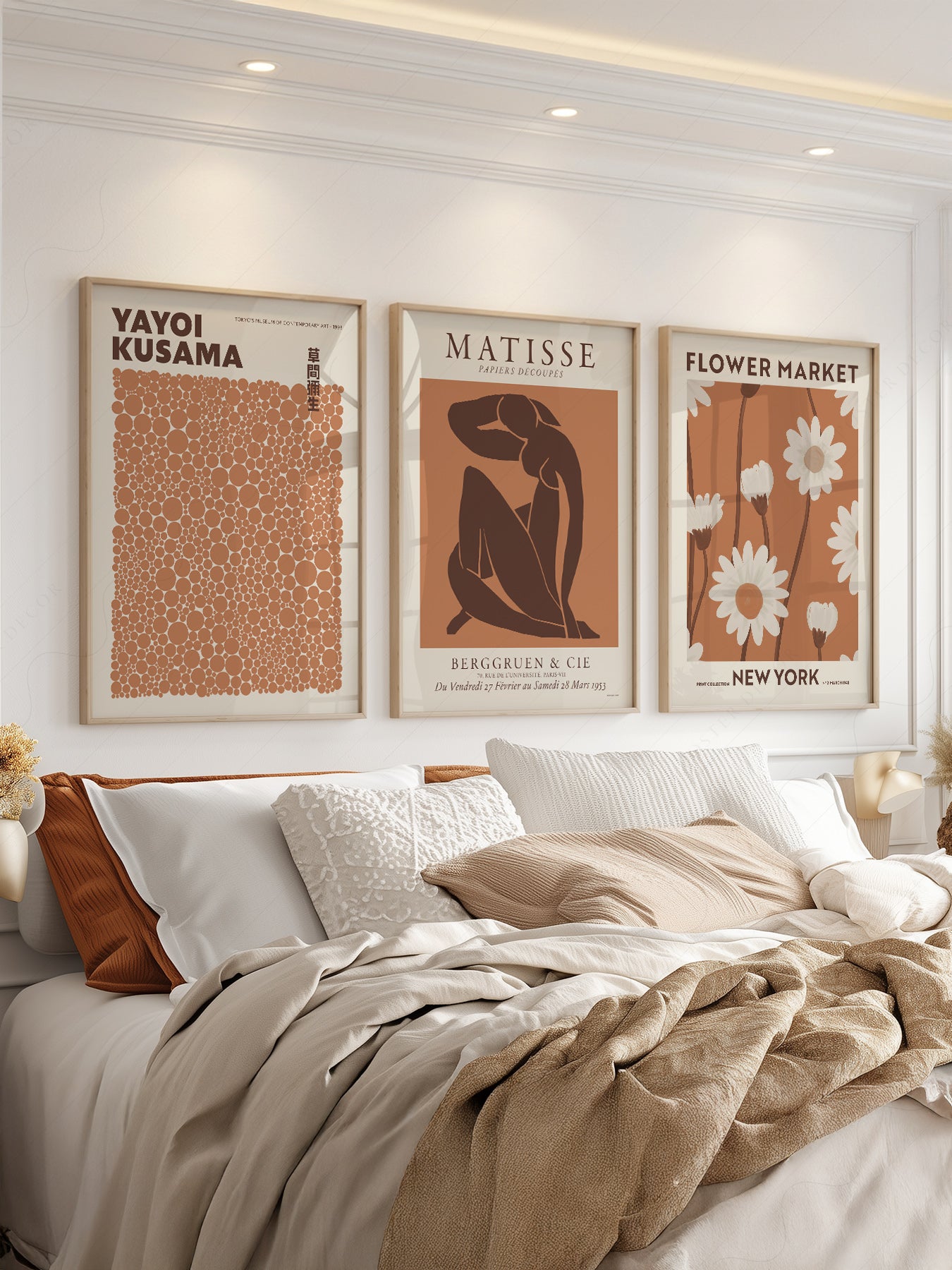 Matisse Kusama Flower Market Print Set – Neutral – museum quality art print