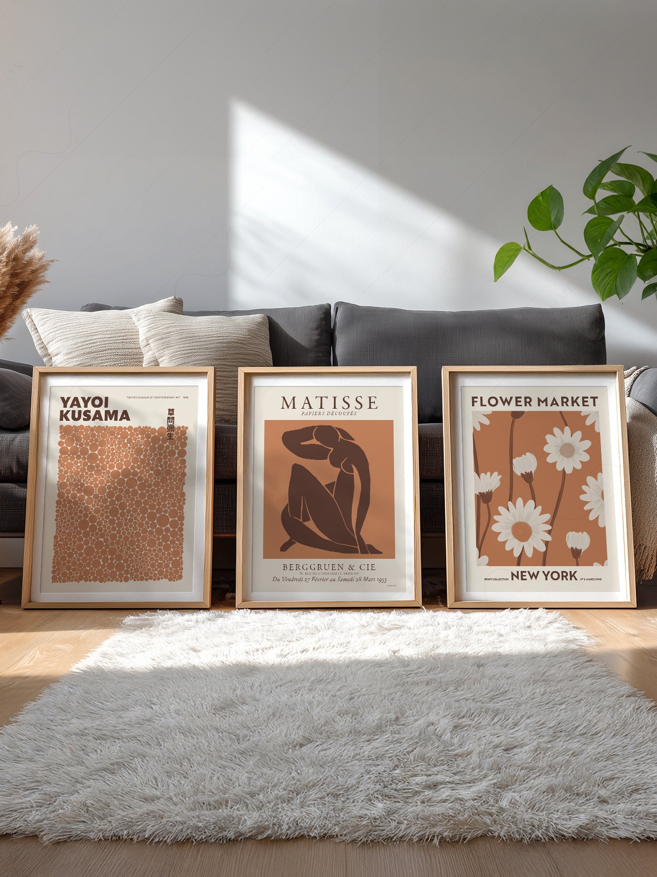 Matisse Kusama Flower Market Print Set – Neutral – gallery wall art poster