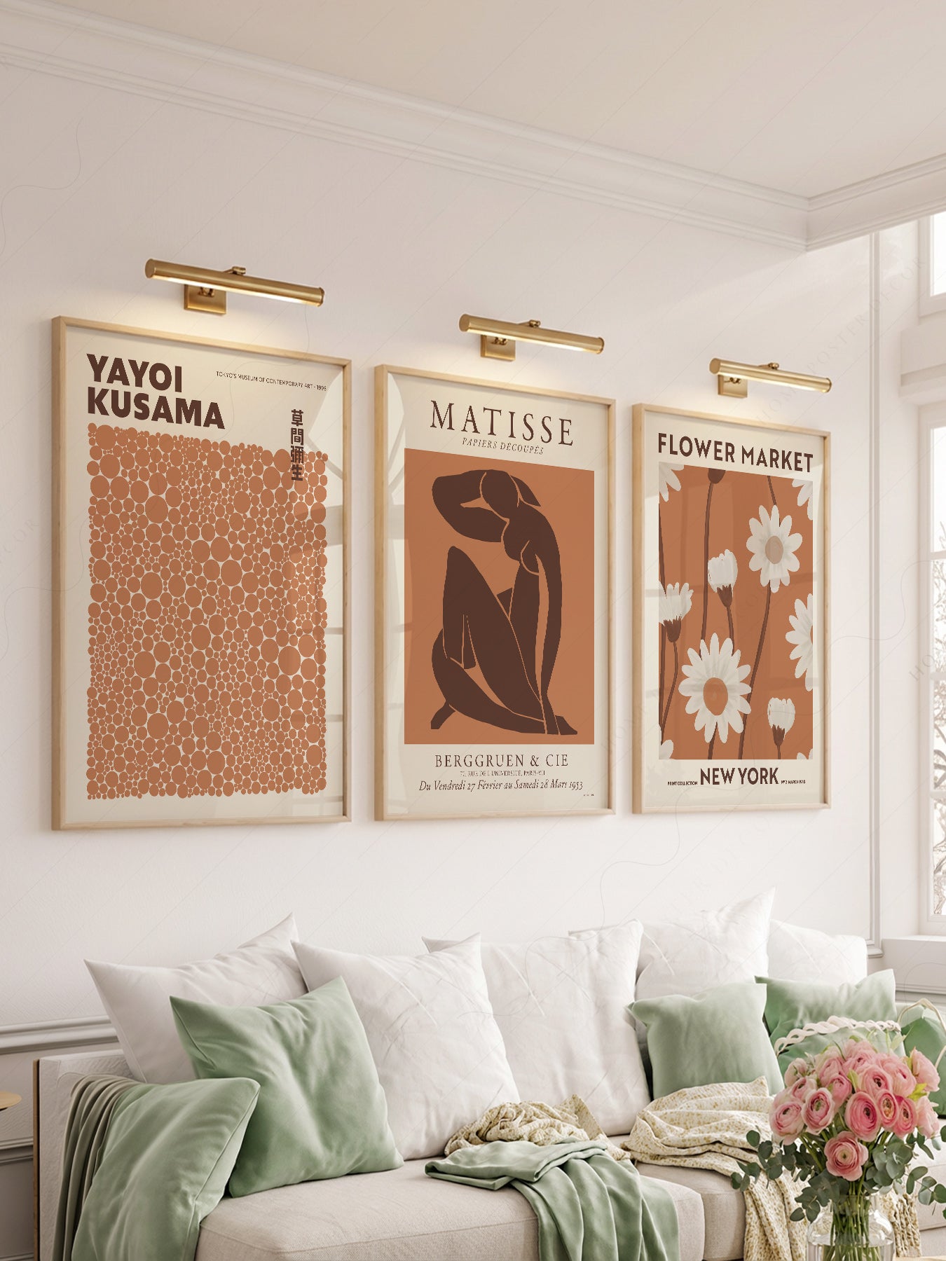 Matisse Kusama Flower Market Print Set – Neutral – archival paper art print