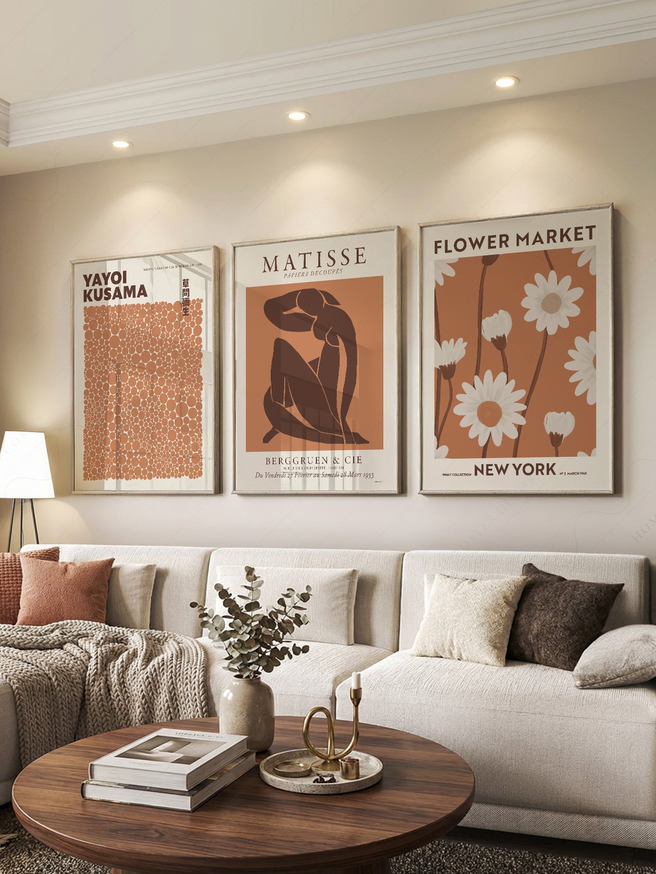 Matisse Kusama Flower Market Print Set – Neutral – art poster for living room