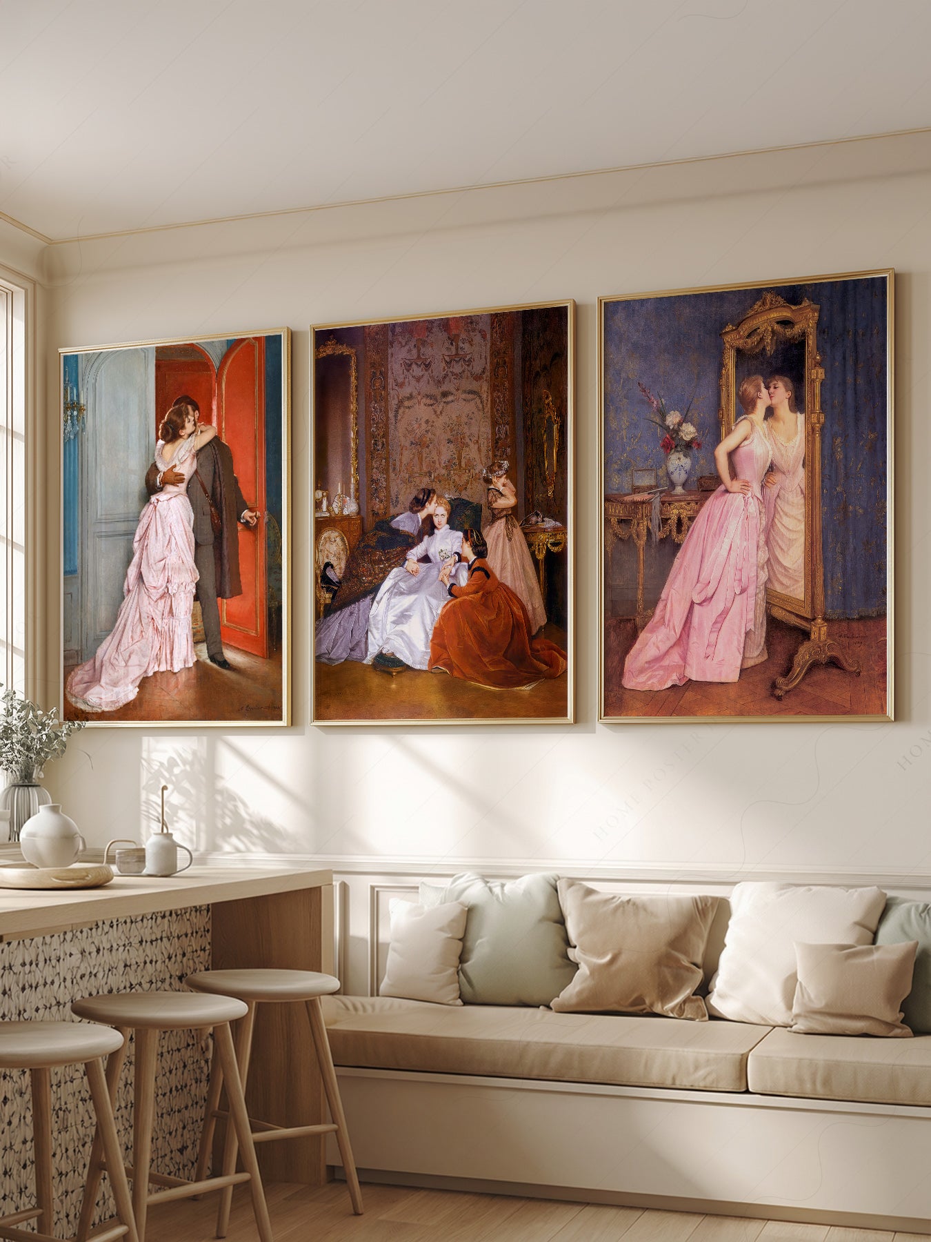Auguste Toulmouche Victorian Art Print Set – Romantic – fine art print wall decor