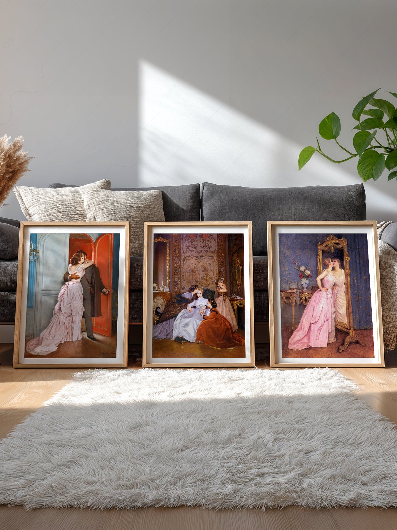 Auguste Toulmouche Victorian Art Print Set – Romantic – gallery wall art poster