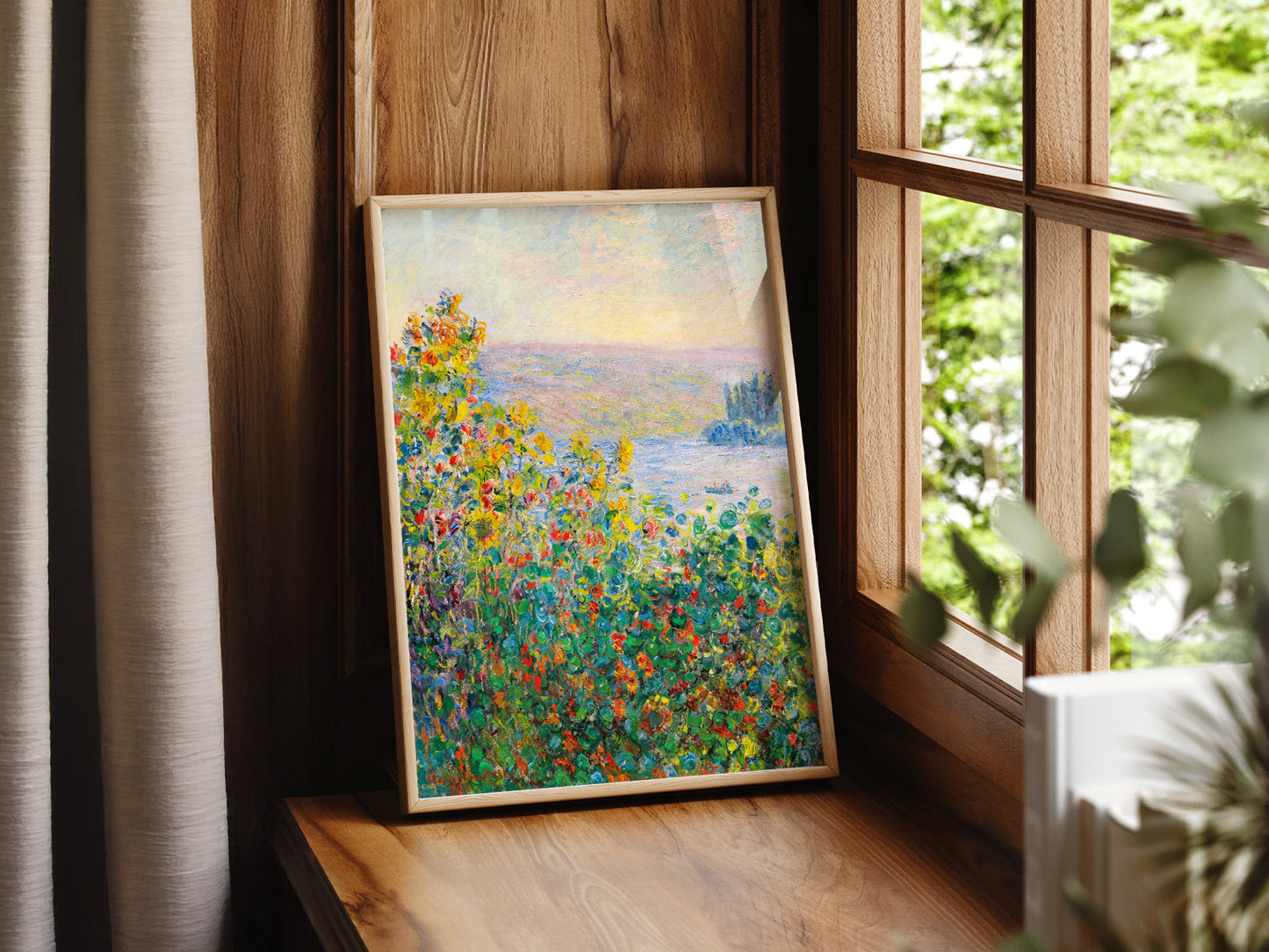 Claude Monet, Flower Beds at Vétheuil, Poppy Field, Famous Painting