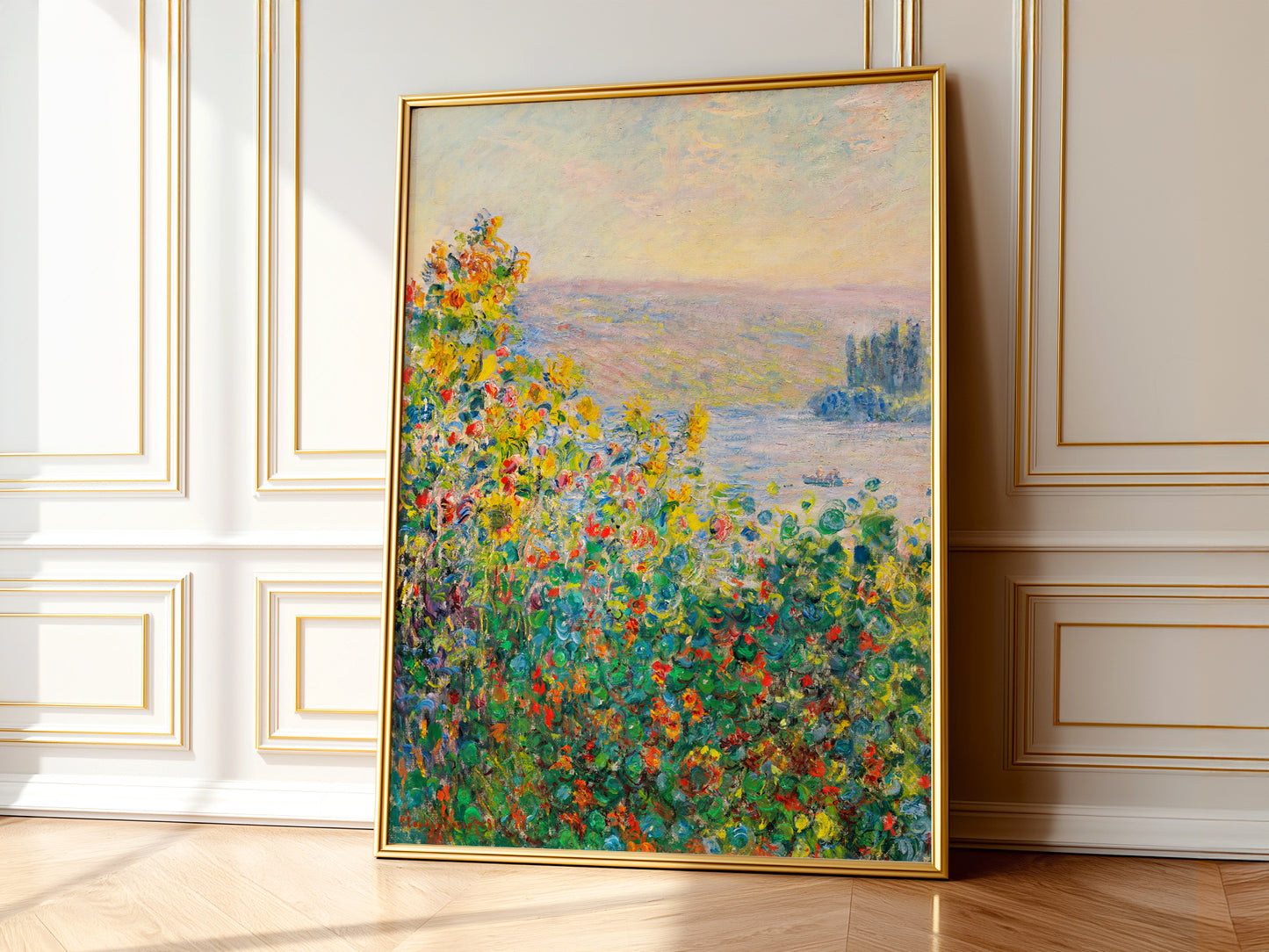 Claude Monet, Flower Beds at Vétheuil, Poppy Field, Famous Painting