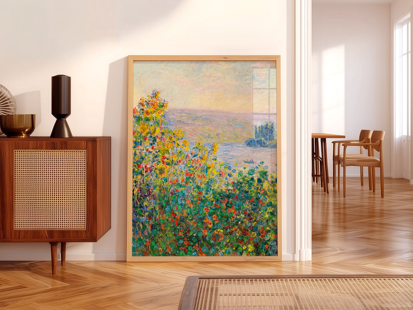 Claude Monet, Flower Beds at Vétheuil, Poppy Field, Famous Painting