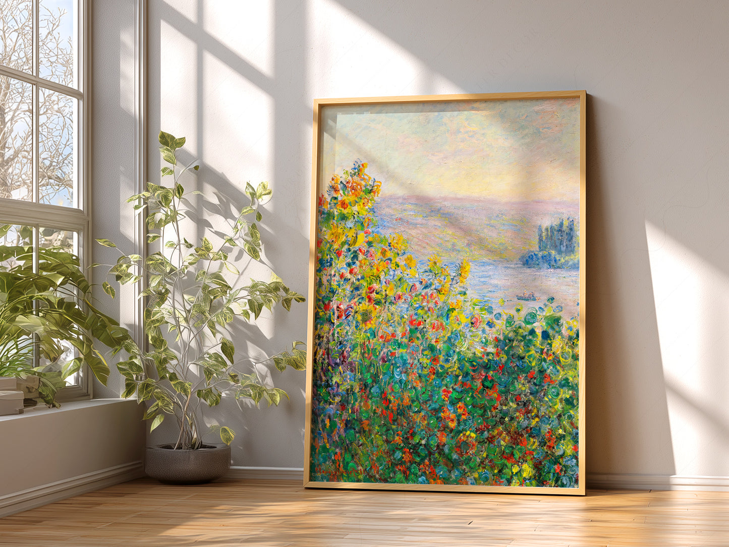 Claude Monet, Flower Beds at Vétheuil, Poppy Field, Famous Painting