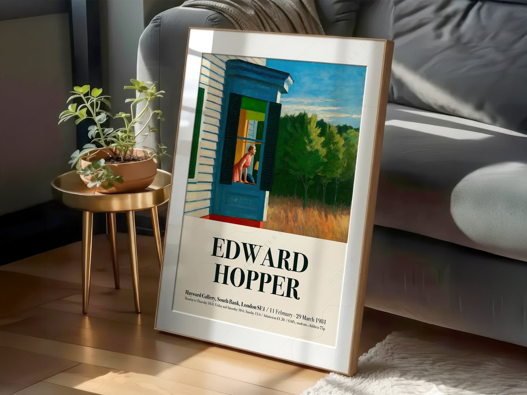 Edward Hopper Cape Cod Morning in a light-filled Japandi-inspired living space