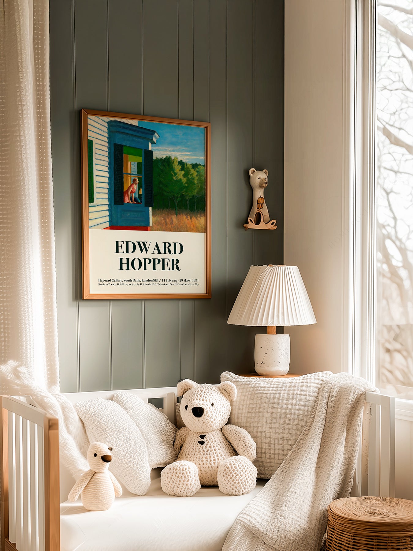 Edward Hopper Cape Cod Morning in a light-filled Japandi-inspired living space